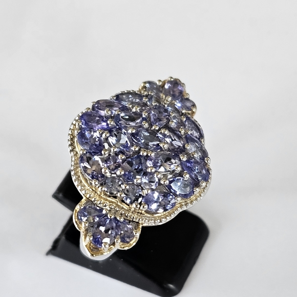 Natural Tanzanite Ring in Platinum over Sterling Silver Sz 8! 💙 Free Shipping! - Picture 9 of 12